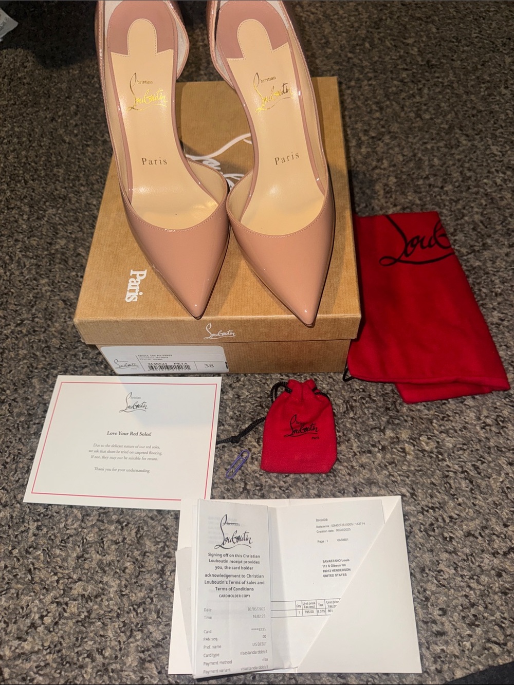 Christian Louboutin Blush Patent Leather Pointed-Toe Pumps
